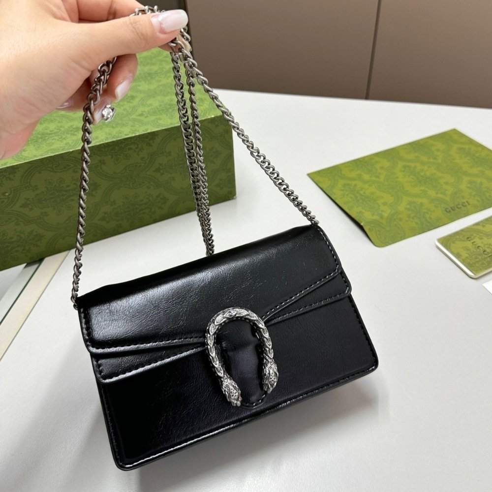 Gucci Dionysus Super Mini Bag Patent Leather Black 18Cm 795368 0AAA6 1000