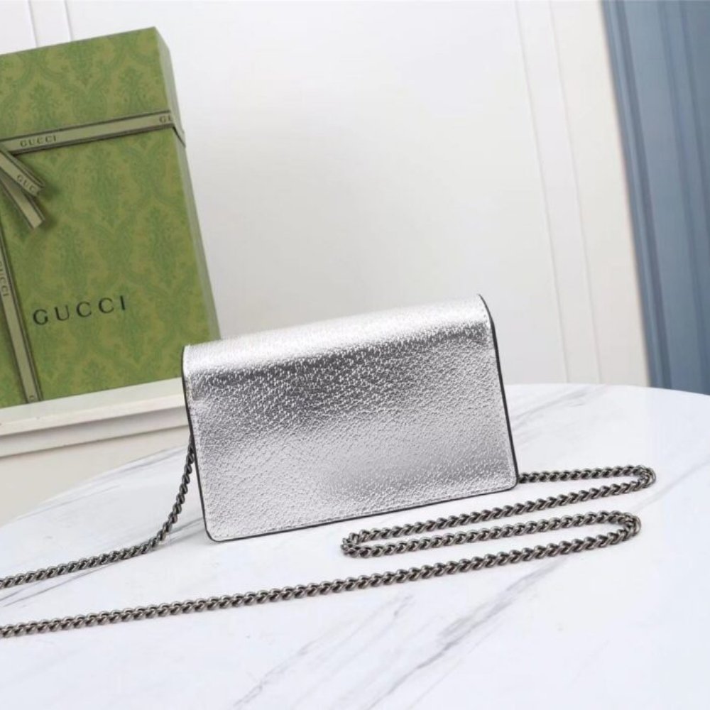 Gucci Dionysus Super Mini Crossbody Bag Silver 16Cm 476432 1TRBN 8173