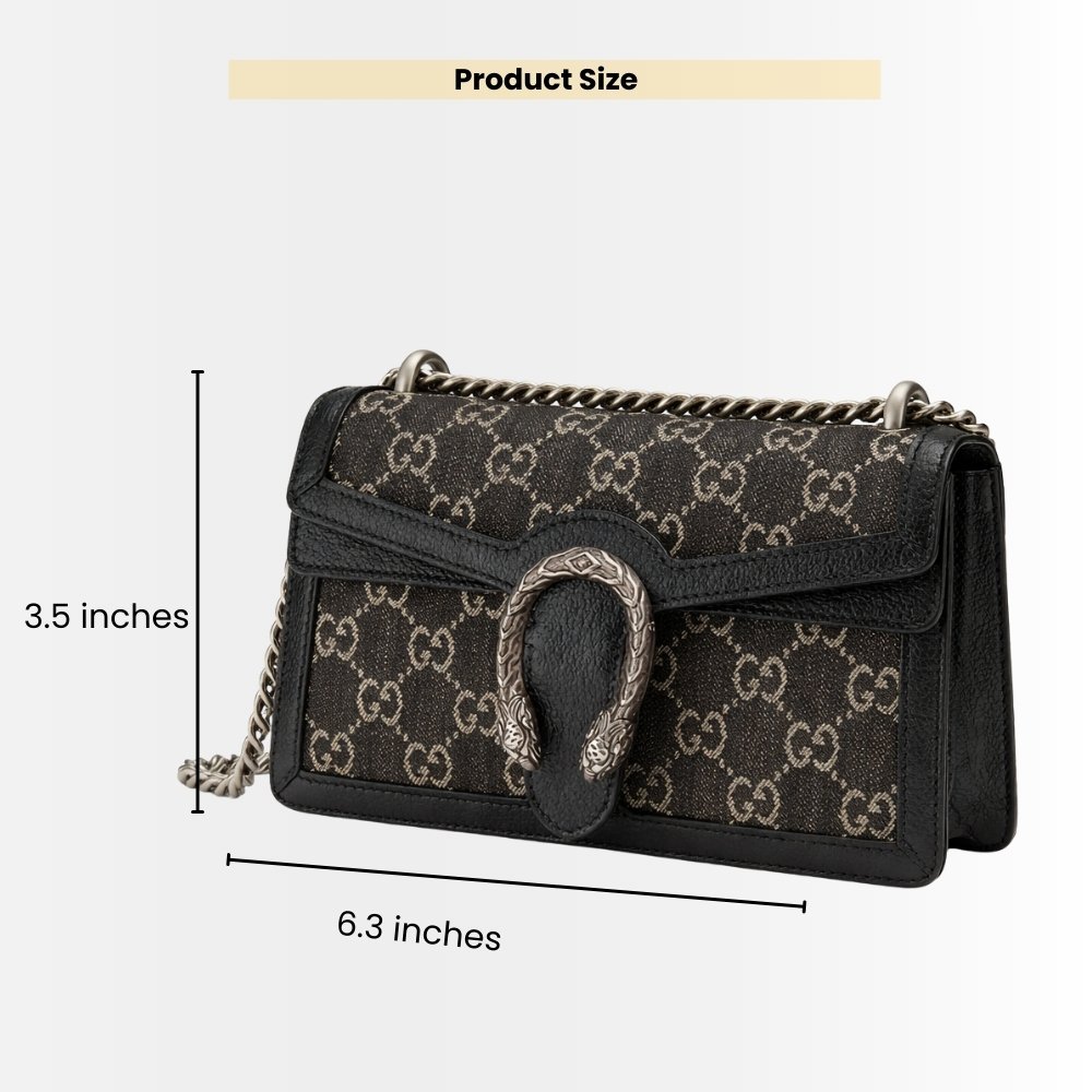 Gucci Dionysus Super Mini GG Shoulder Bag Black 16Cm