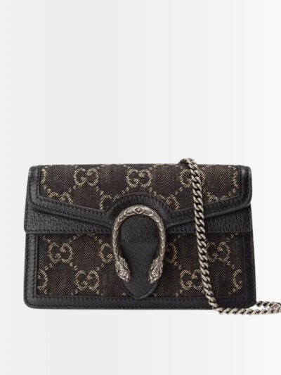 Gucci Dionysus Super Mini GG Shoulder Bag Black 16Cm