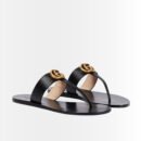 Gucci Double G Thong Leather Black ‎497444 A3N00 1000