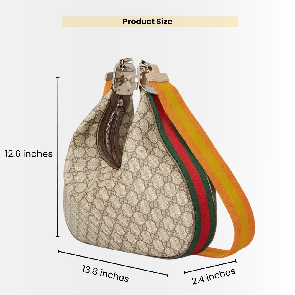 Gucci GG Attache Large Shoulder Bag Beige Ebony 35Cm 702823 96GRN 4091