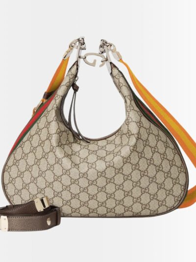 Gucci GG Attache Large Shoulder Bag Beige Ebony 35Cm 702823 96GRN 4091
