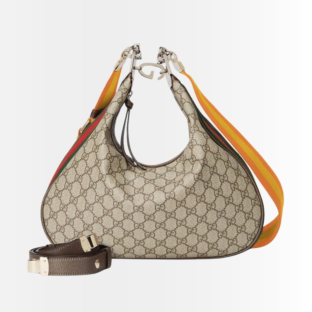 Gucci GG Attache Large Shoulder Bag Beige Ebony 35Cm 702823 96GRN 4091