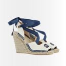 Gucci GG Canvas Wedges Espadrilles Dark Blue