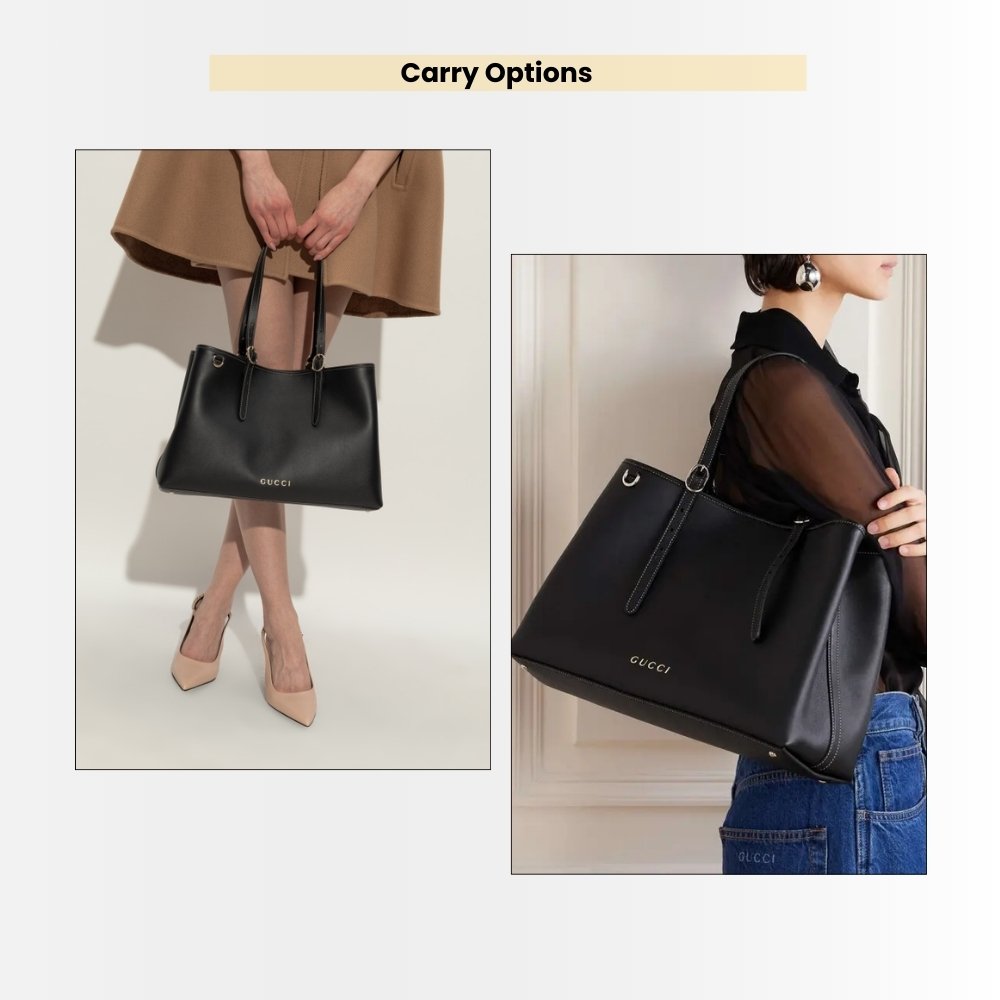 Gucci GG Emblem Medium Tote Bag Black 31Cm 815213 AAEC2 1000
