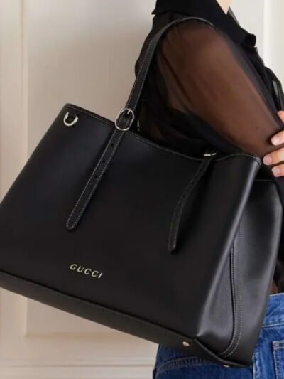 Gucci GG Emblem Medium Tote Bag Black 31Cm 815213 AAEC2 1000