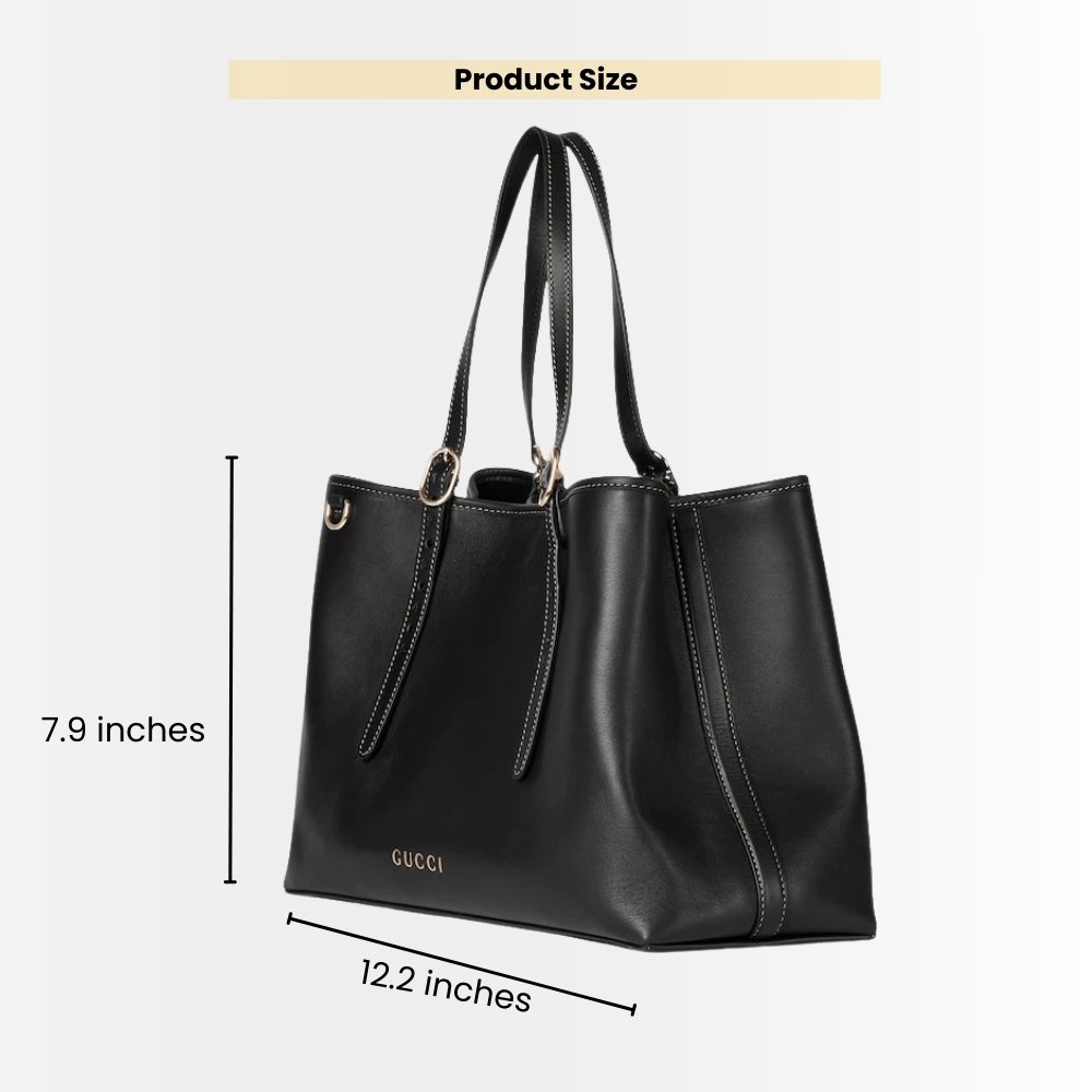 Gucci GG Emblem Medium Tote Bag Black 31Cm 815213 AAEC2 1000