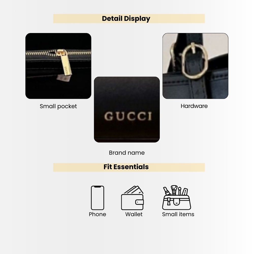 Gucci GG Emblem Medium Tote Bag Black 31Cm 815213 AAEC2 1000