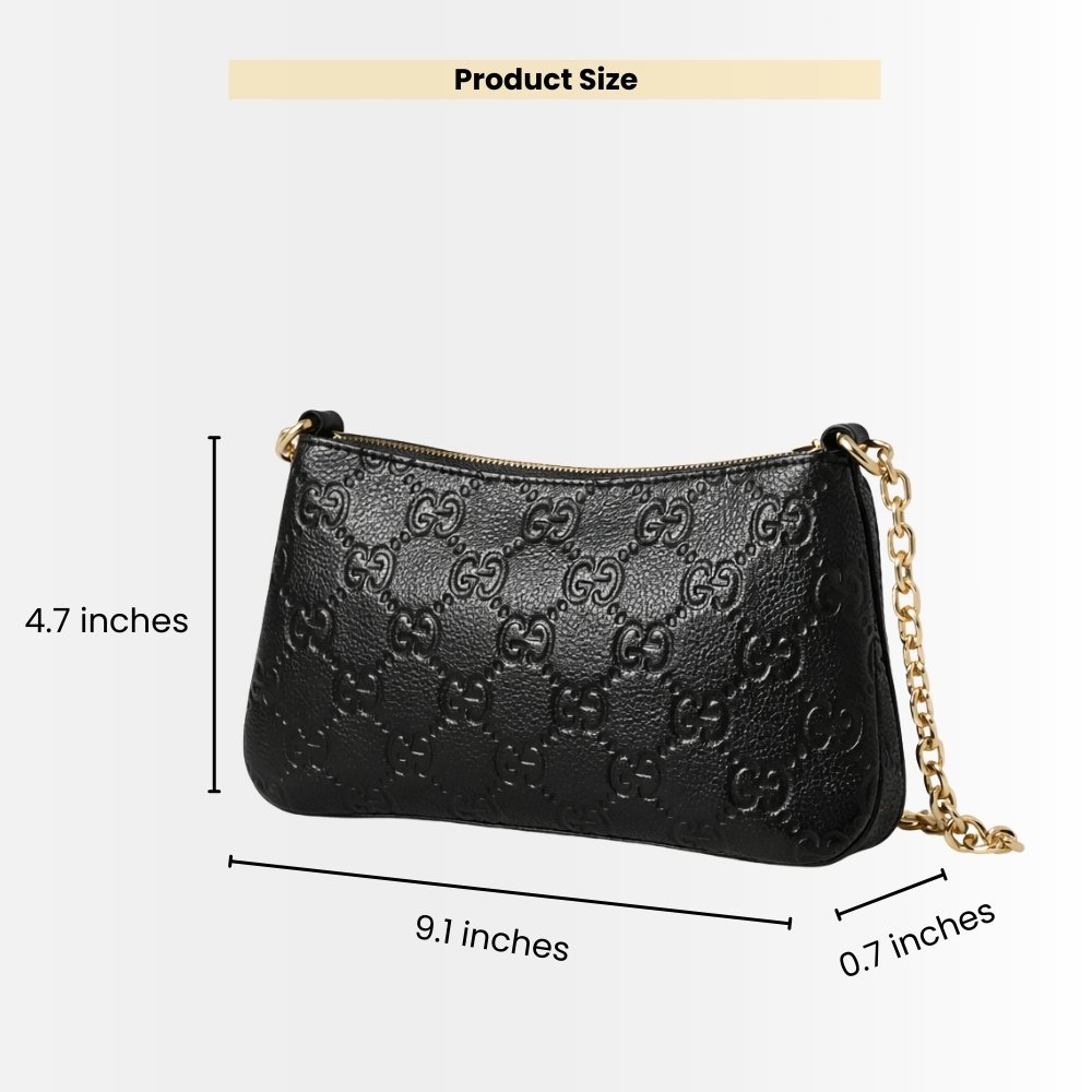 Gucci GG Emblem Mini Bag Black GG 23Cm 815278 AAEEM 1000