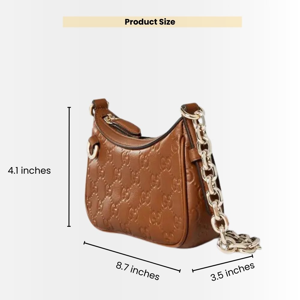 Gucci GG Emblem Mini Shoulder Bag In Brown 19Cm 847091 AAFDV 2718