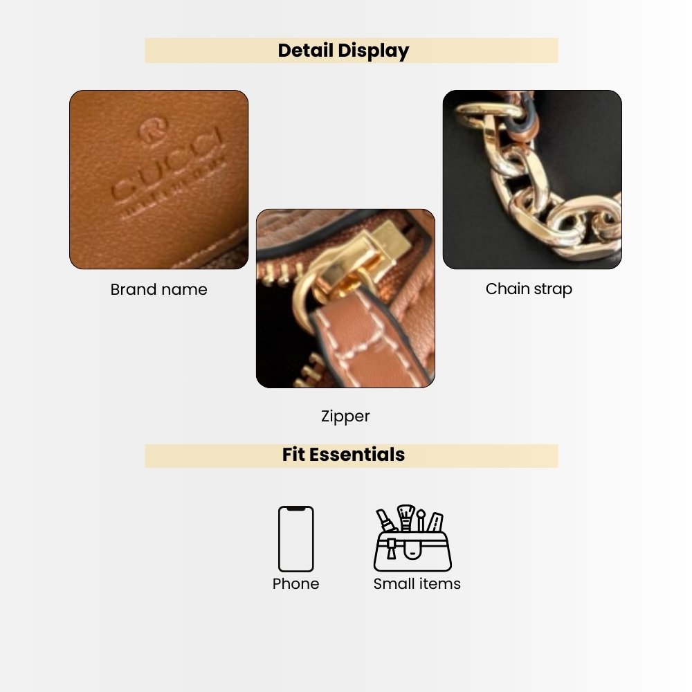 Gucci GG Emblem Mini Shoulder Bag In Brown 19Cm 847091 AAFDV 2718