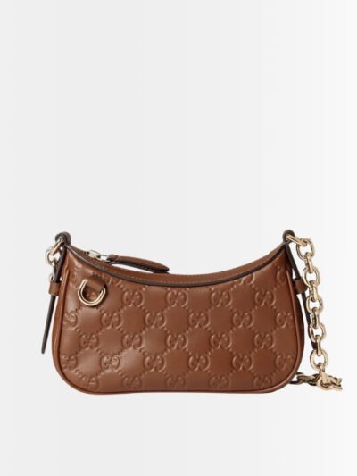 Gucci GG Emblem Mini Shoulder Bag In Brown 19Cm 847091 AAFDV 2718