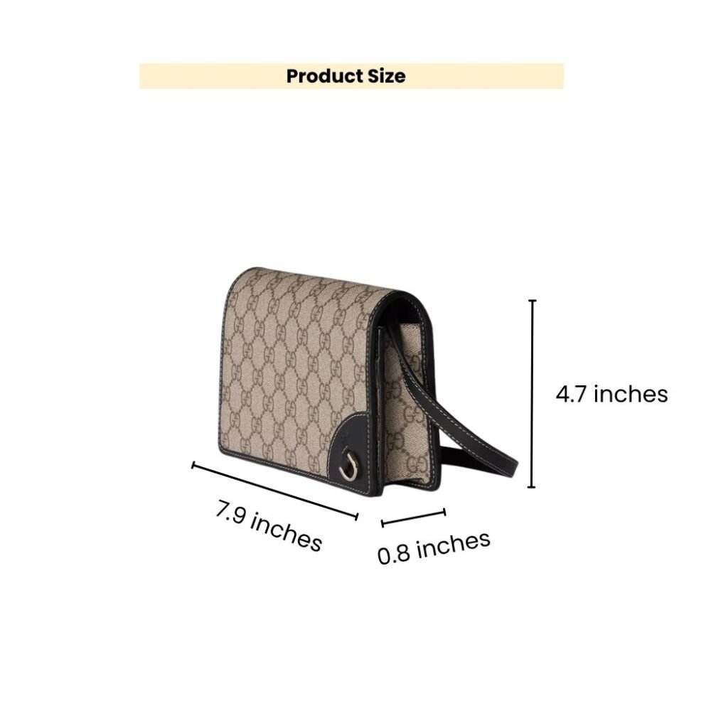 Gucci GG Emblem Small Shoulder Bag Beige And Black 20Cm 820688 FAD6L 9741