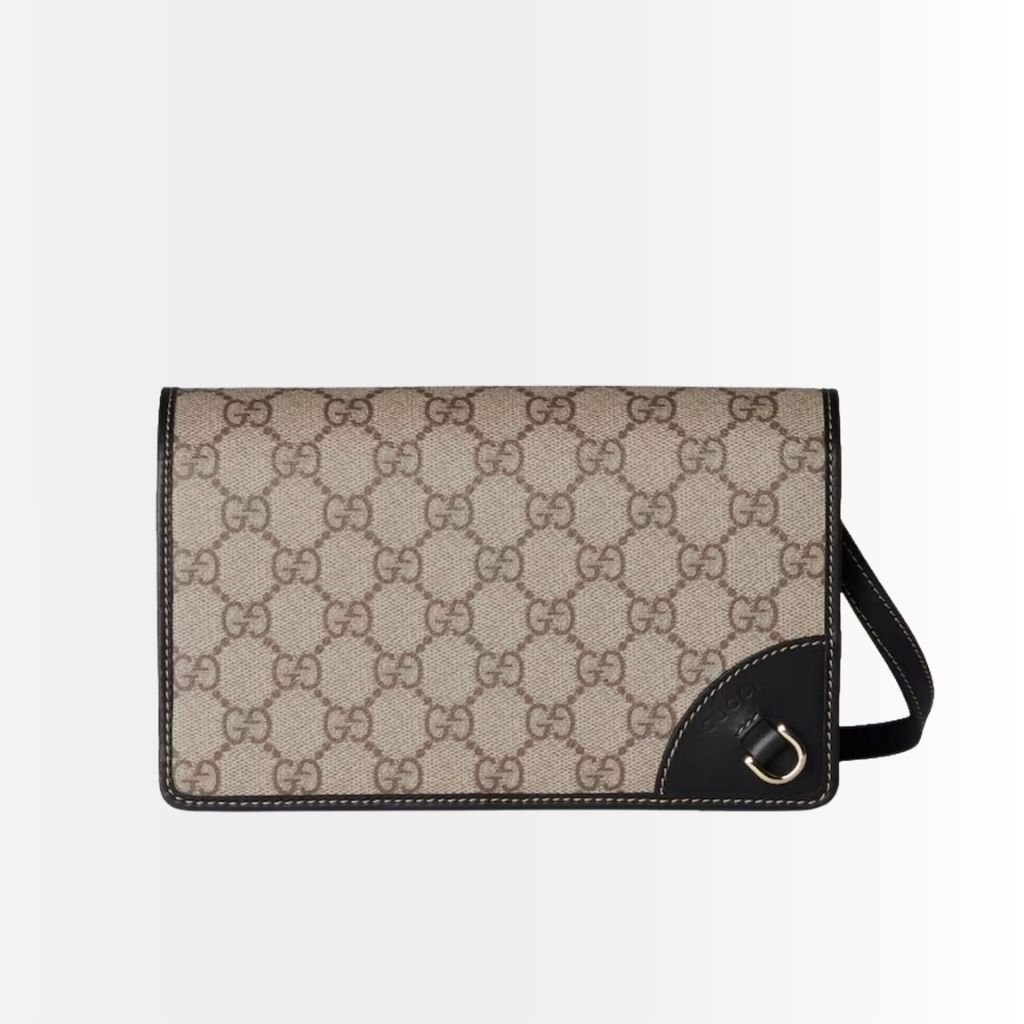 Gucci GG Emblem Small Shoulder Bag Beige And Black 20Cm 820688 FAD6L 9741