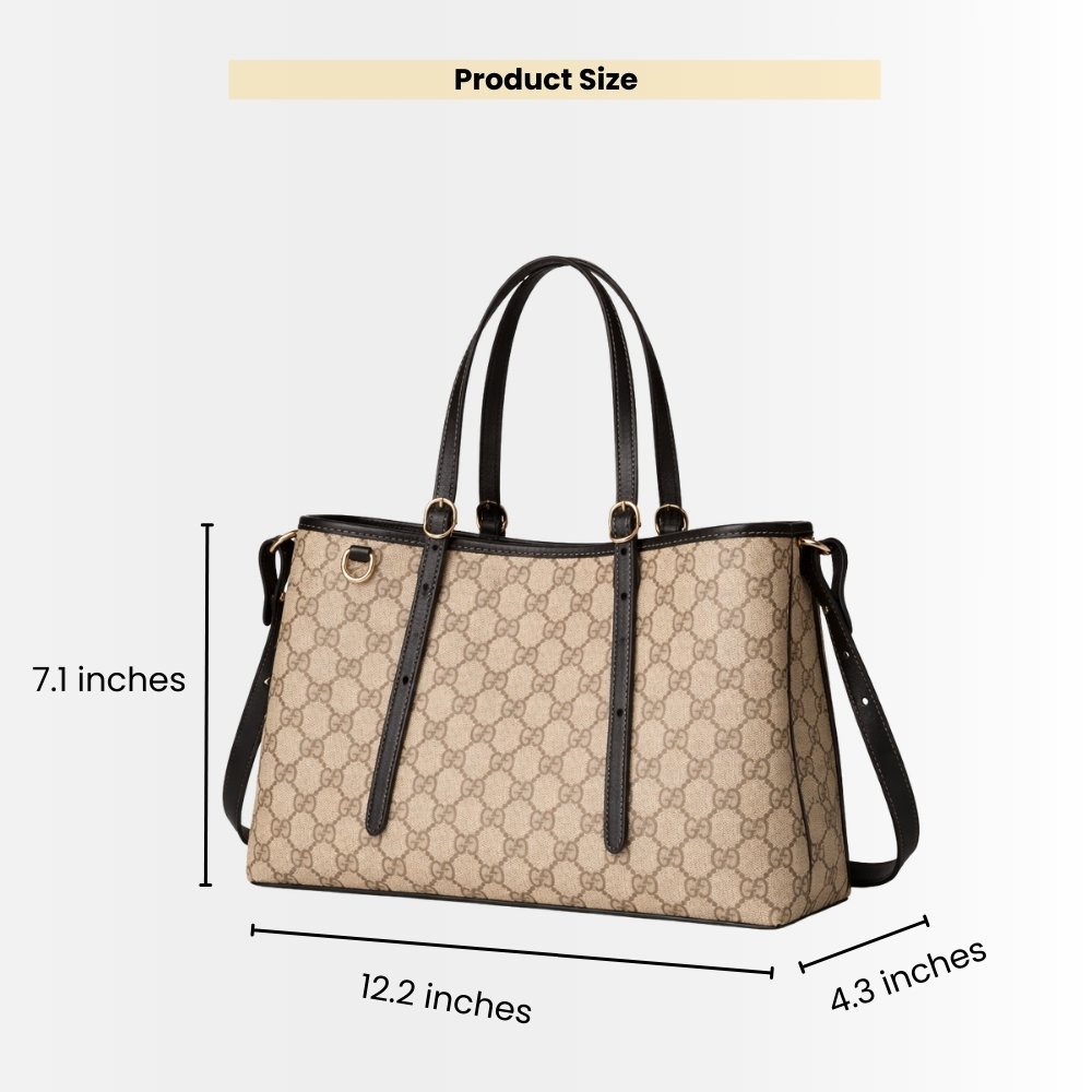 Gucci GG Emblem Small Tote Bag Beige And Black 31Cm 815214 FAD6L 9741