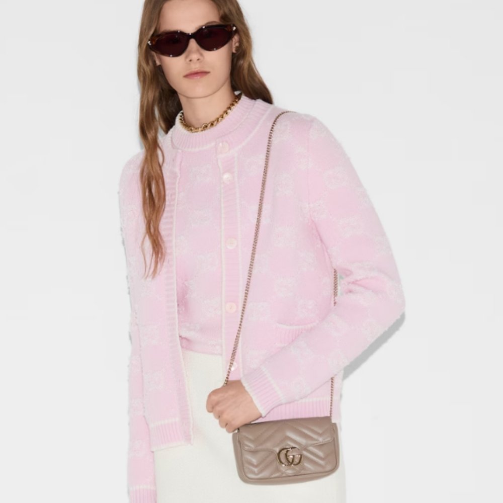 Gucci GG Marmont Mini Bag Taupe 16Cm 476433 DTDHD 1523