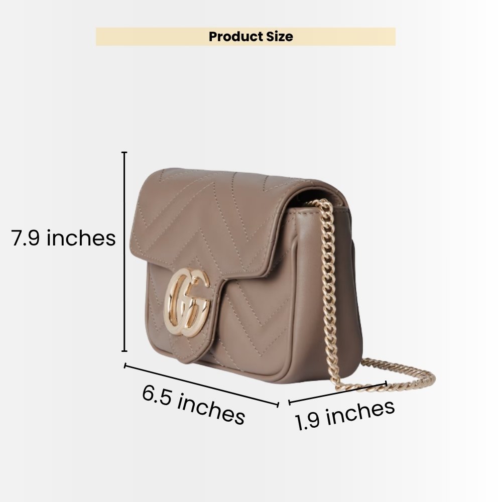Gucci GG Marmont Mini Bag Taupe 16Cm 476433 DTDHD 1523
