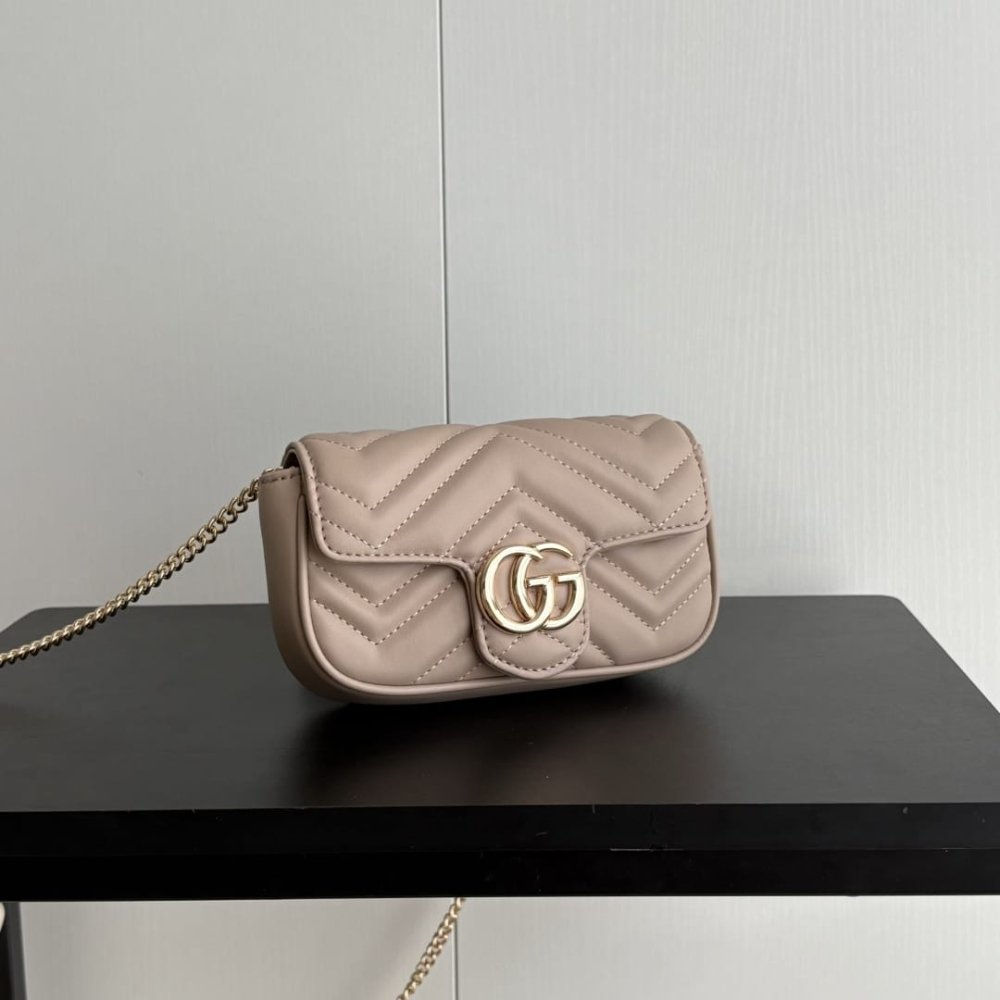 Gucci GG Marmont Mini Bag Taupe 16Cm 476433 DTDHD 1523