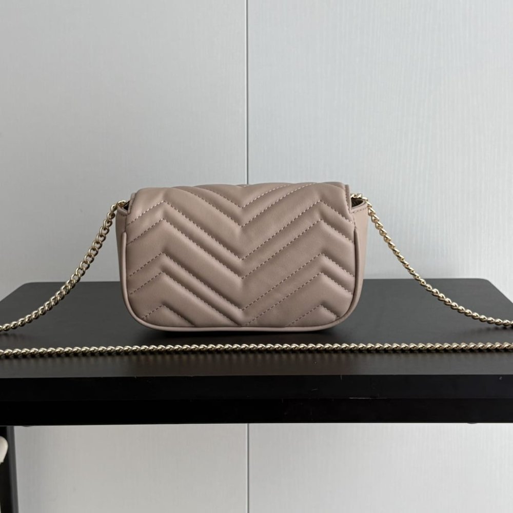 Gucci GG Marmont Mini Bag Taupe 16Cm 476433 DTDHD 1523