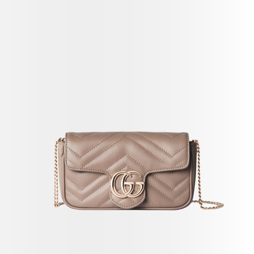 Gucci GG Marmont Mini Bag Taupe 16Cm 476433 DTDHD 1523