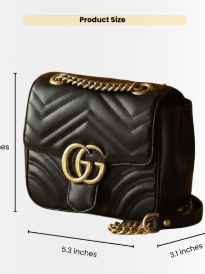 Gucci GG Marmont Mini Shoulder Bag Black 18Cm ‎739682 AABZC 6832