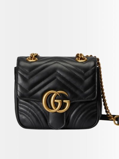 Gucci GG Marmont Mini Shoulder Bag Black 18Cm ‎739682 AABZC 6832