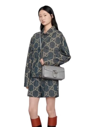 Gucci GG Marmont Mini Shoulder Bag Grey 22Cm 446744 UM8AN 1711