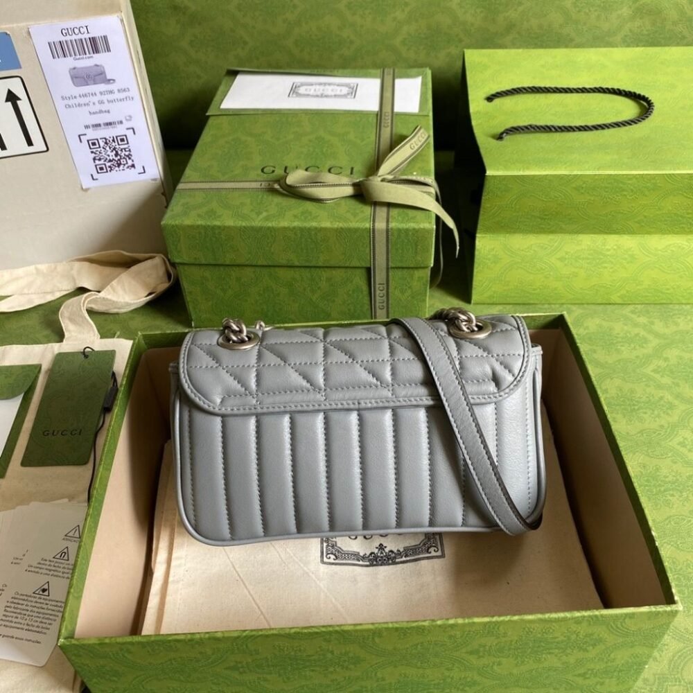 Gucci GG Marmont Mini Shoulder Bag Grey 22Cm 446744 UM8AN 1711