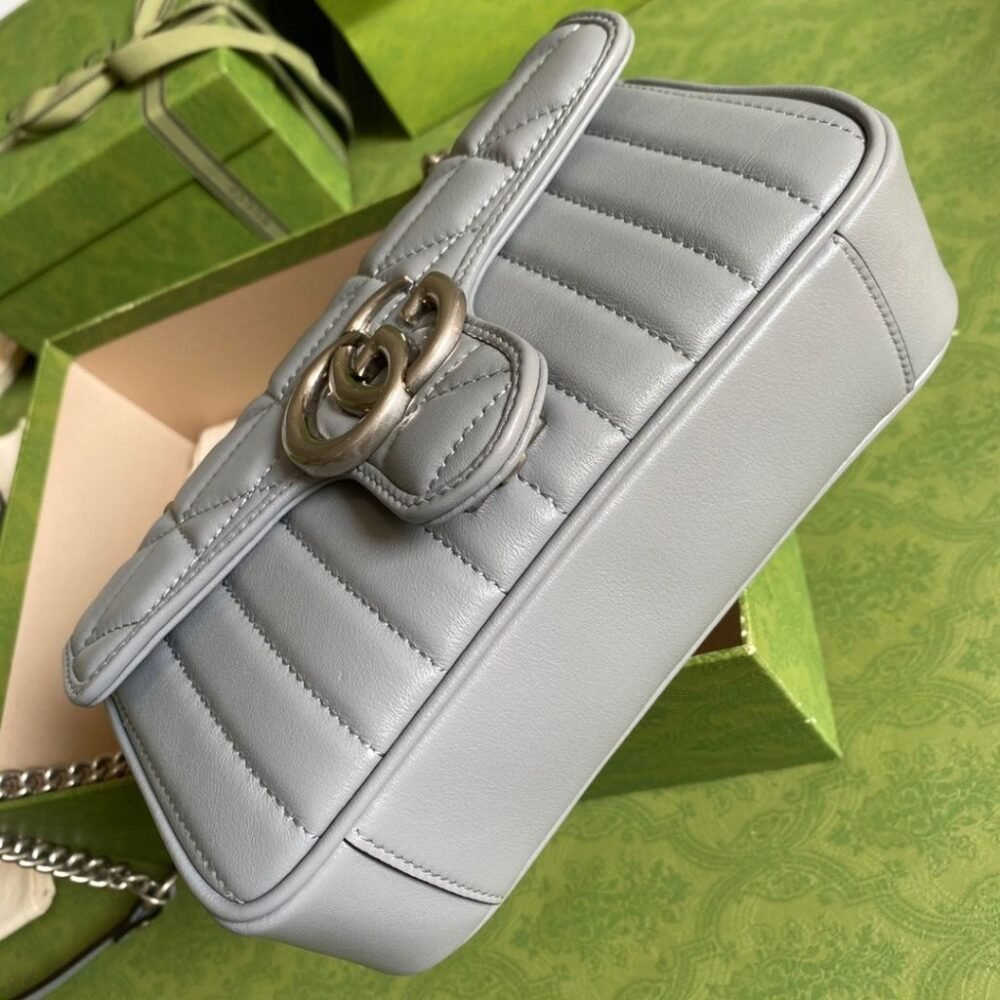 Gucci GG Marmont Mini Shoulder Bag Grey 22Cm 446744 UM8AN 1711