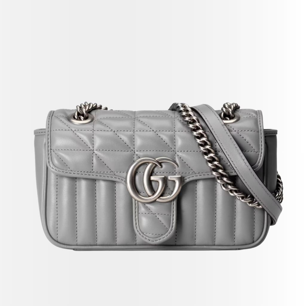 Gucci GG Marmont Mini Shoulder Bag Grey 22Cm 446744 UM8AN 1711