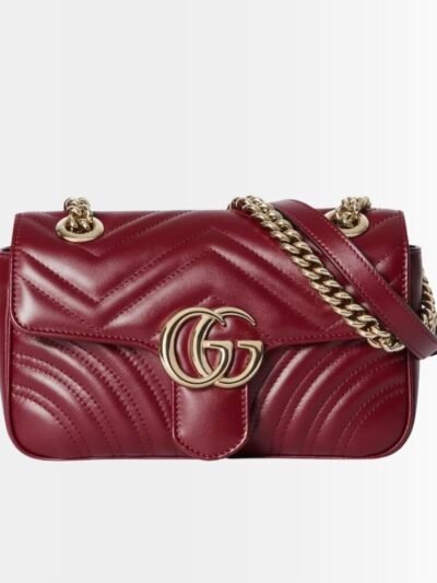 Gucci GG Marmont Mini Shoulder Bag Rosso Ancora 16Cm 443497 AADPJ 6207
