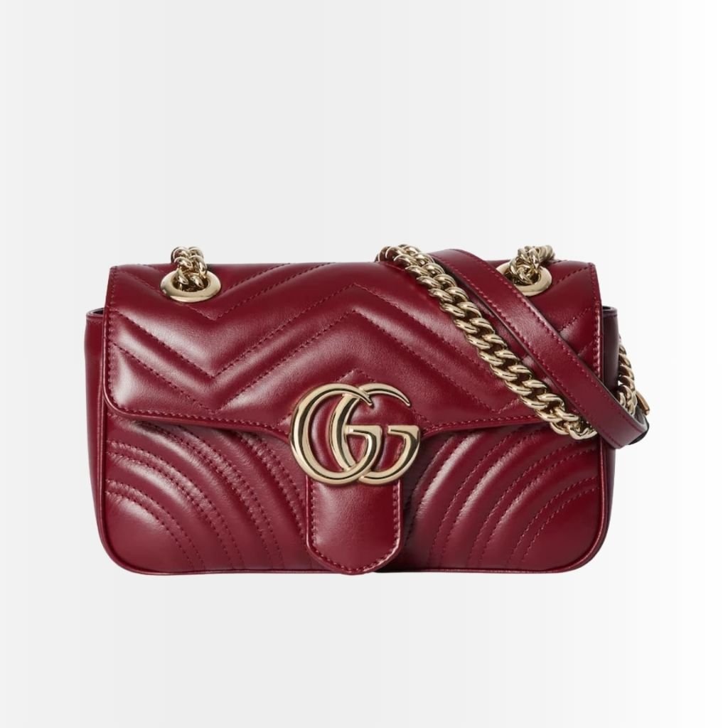 Gucci GG Marmont Mini Shoulder Bag Rosso Ancora 16Cm 443497 AADPJ 6207