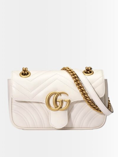 Gucci GG Marmont Mini Shoulder Bag White Matelasse 22Cm ‎446744 DTDIT 9022
