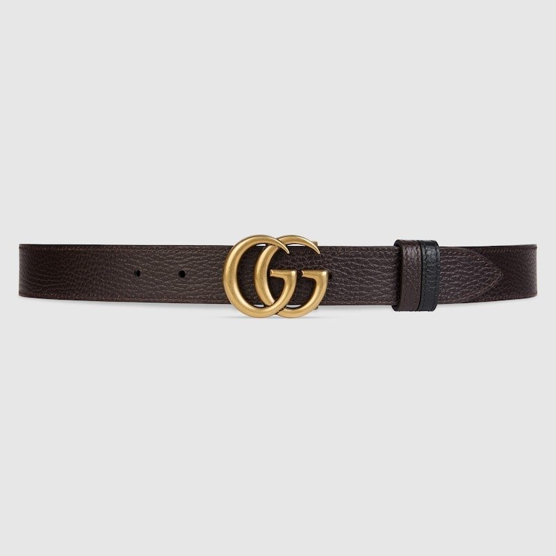 Gucci GG Marmont Reversible Thin Belt Black 30mm 643847 CAO2T 1062