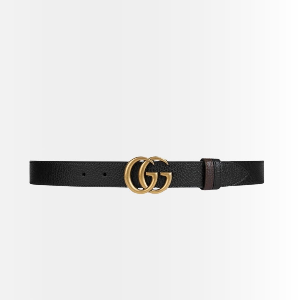 Gucci GG Marmont Reversible Thin Belt Black 30mm 643847 CAO2T 1062