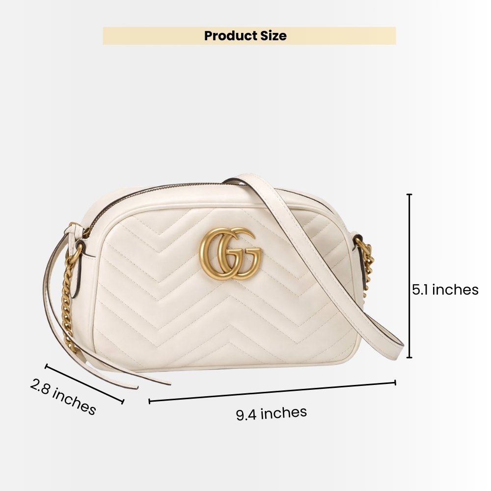 Gucci GG Marmont Small Camera Bag White 24Cm 447632 DTD1T 9022