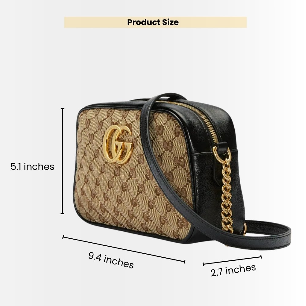 Gucci GG Marmont Small Shoulder Bag Beige Ebony 24Cm 447632 HVKEG 9772