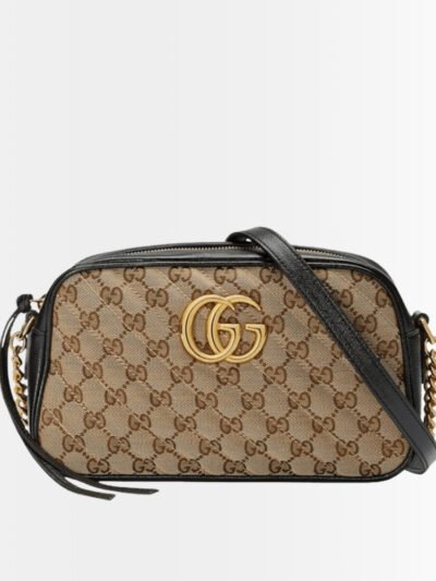 Gucci GG Marmont Small Shoulder Bag Beige Ebony 24Cm 447632 HVKEG 9772