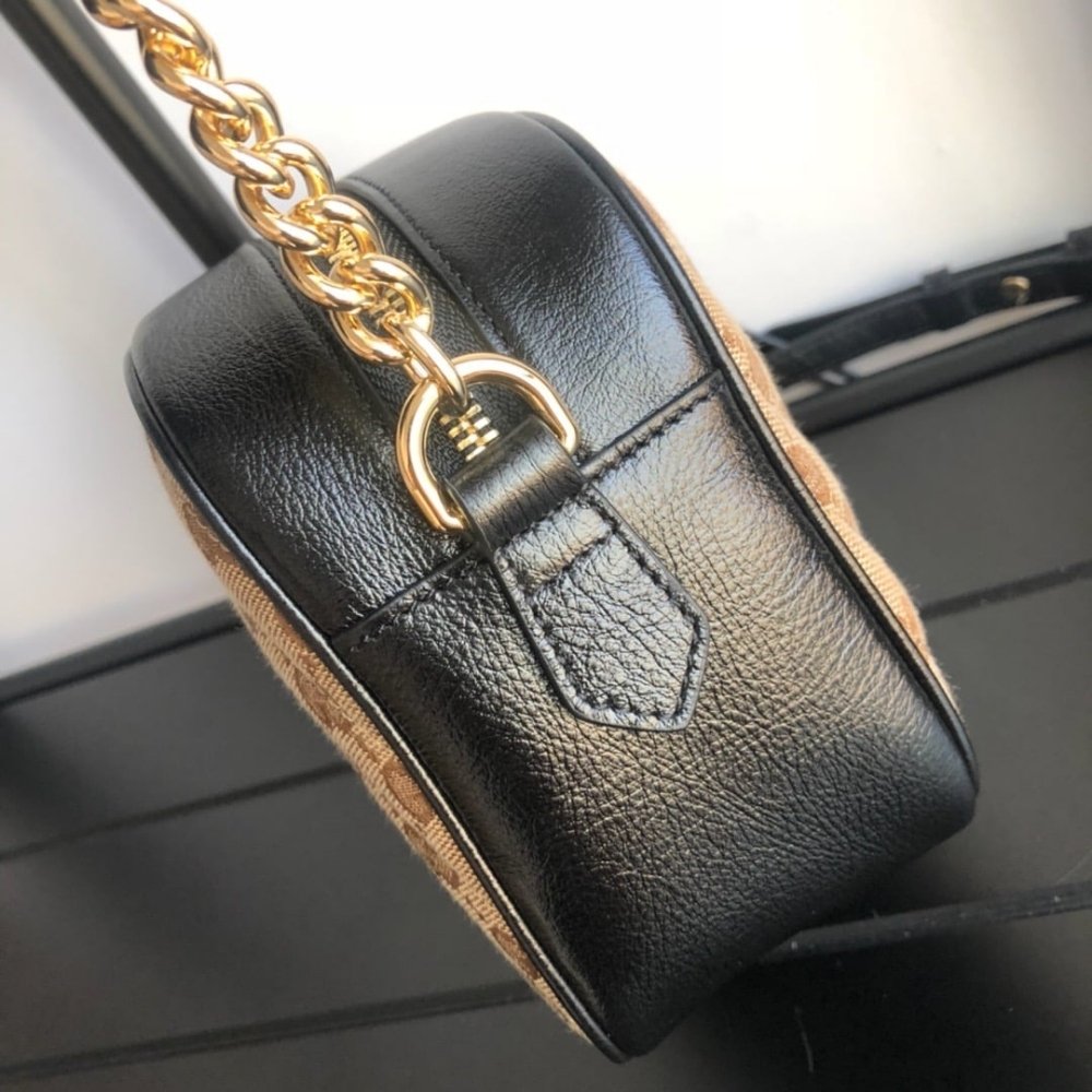 Gucci GG Marmont Small Shoulder Bag Beige Ebony 24Cm 447632 HVKEG 9772