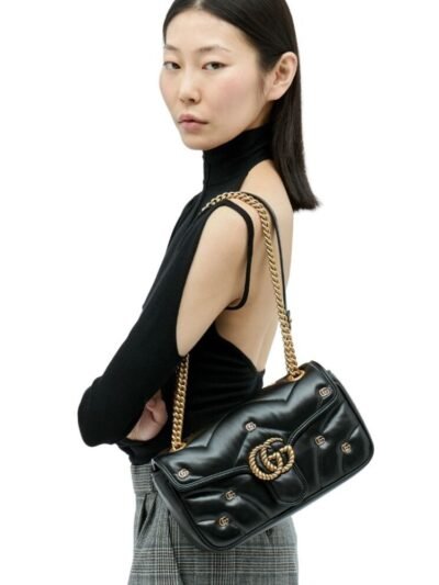 Gucci GG Marmont Small Shoulder Bag Black 26Cm 443497AACPG