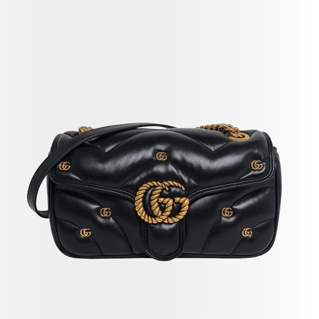 Gucci GG Marmont Small Shoulder Bag Black 26Cm 443497AACPG