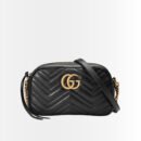 Gucci GG Marmont Small Shoulder Bag Gold Hardware Black 24Cm 447632 DTD1T 1000