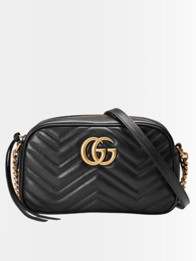 Gucci GG Marmont Small Shoulder Bag Gold Hardware Black 24Cm 447632 DTD1T 1000