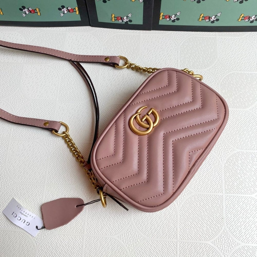 Gucci GG Marmont Small Shoulder Bag Pink 24Cm 447632 DTD1T 5729