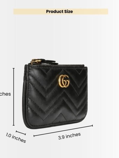 Gucci GG Marmont Zip Key Pouch In Black 10Cm 671773 DTDHT 1000