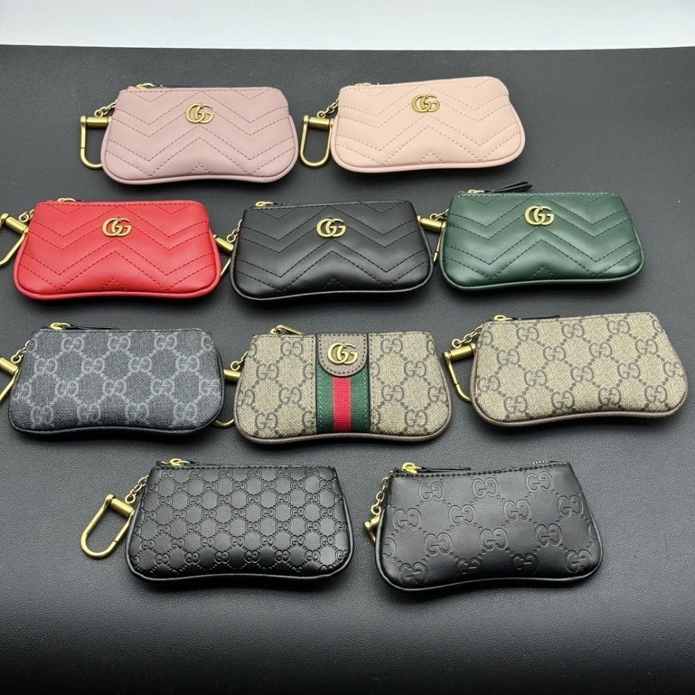 Gucci GG Marmont Zip Key Pouch In Black 10Cm 671773 DTDHT 1000