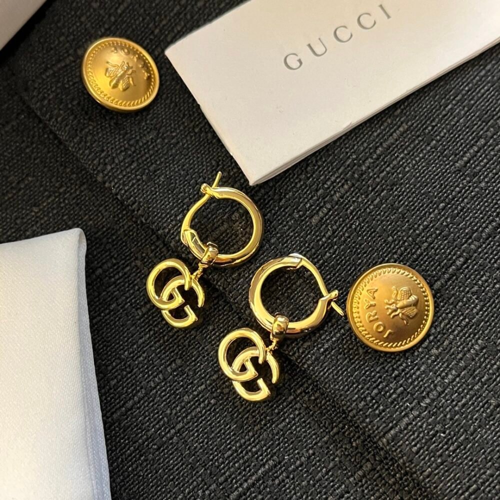 Gucci GG Running Drop Earrings Gold YBD58201700100U