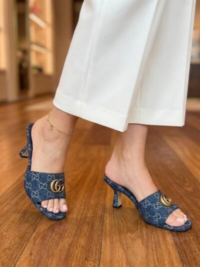 Gucci GG Slide Sandal Blue Denim