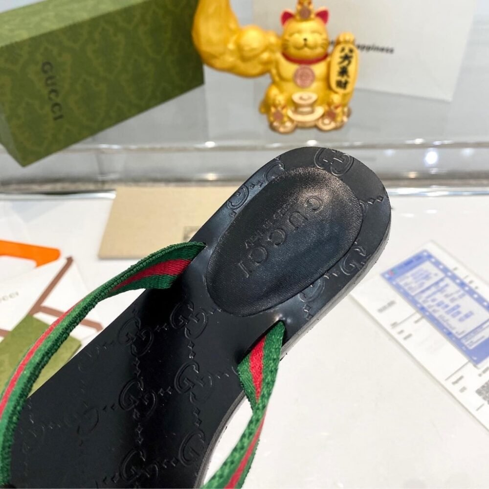Gucci GG Thong Web Sandal Black 270374 H9020 8476